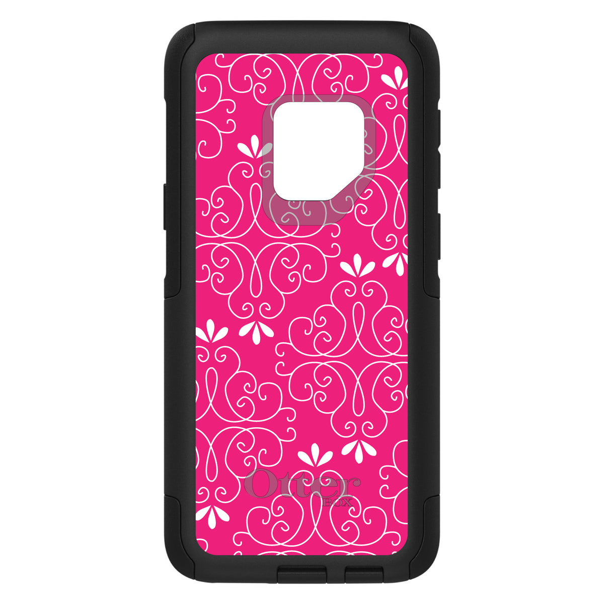 Neon Pink White Floral OtterBox Commuter Case for iPhone & Galaxy, view 9
