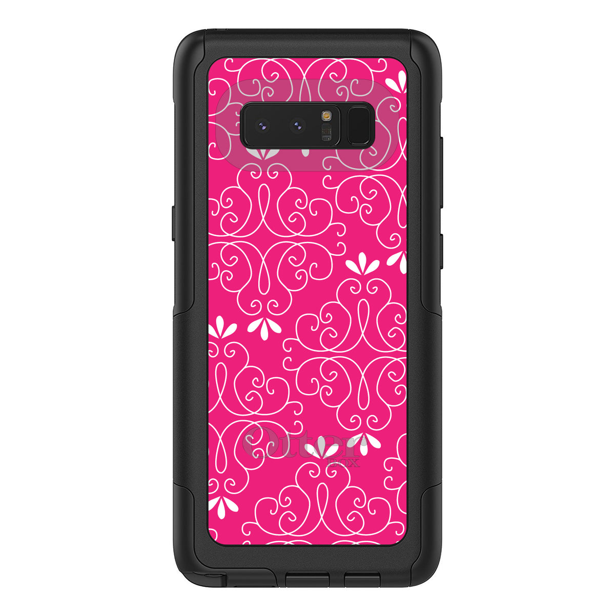 Neon Pink White Floral OtterBox Commuter Case for iPhone & Galaxy, view 16
