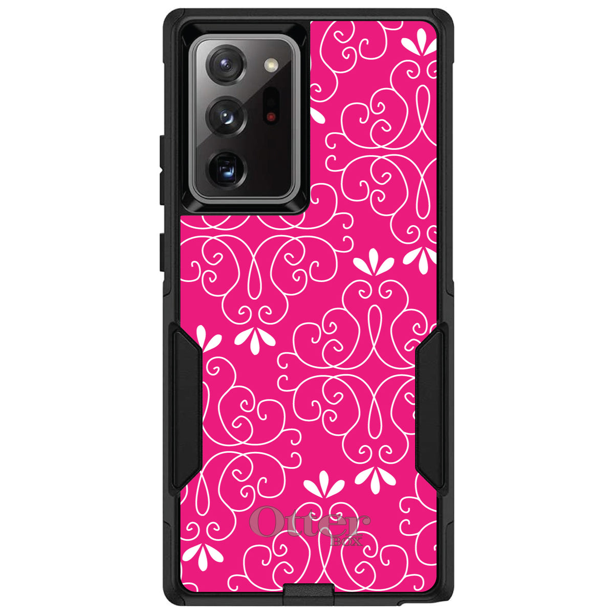 Neon Pink White Floral OtterBox Commuter Case for iPhone & Galaxy, view 12