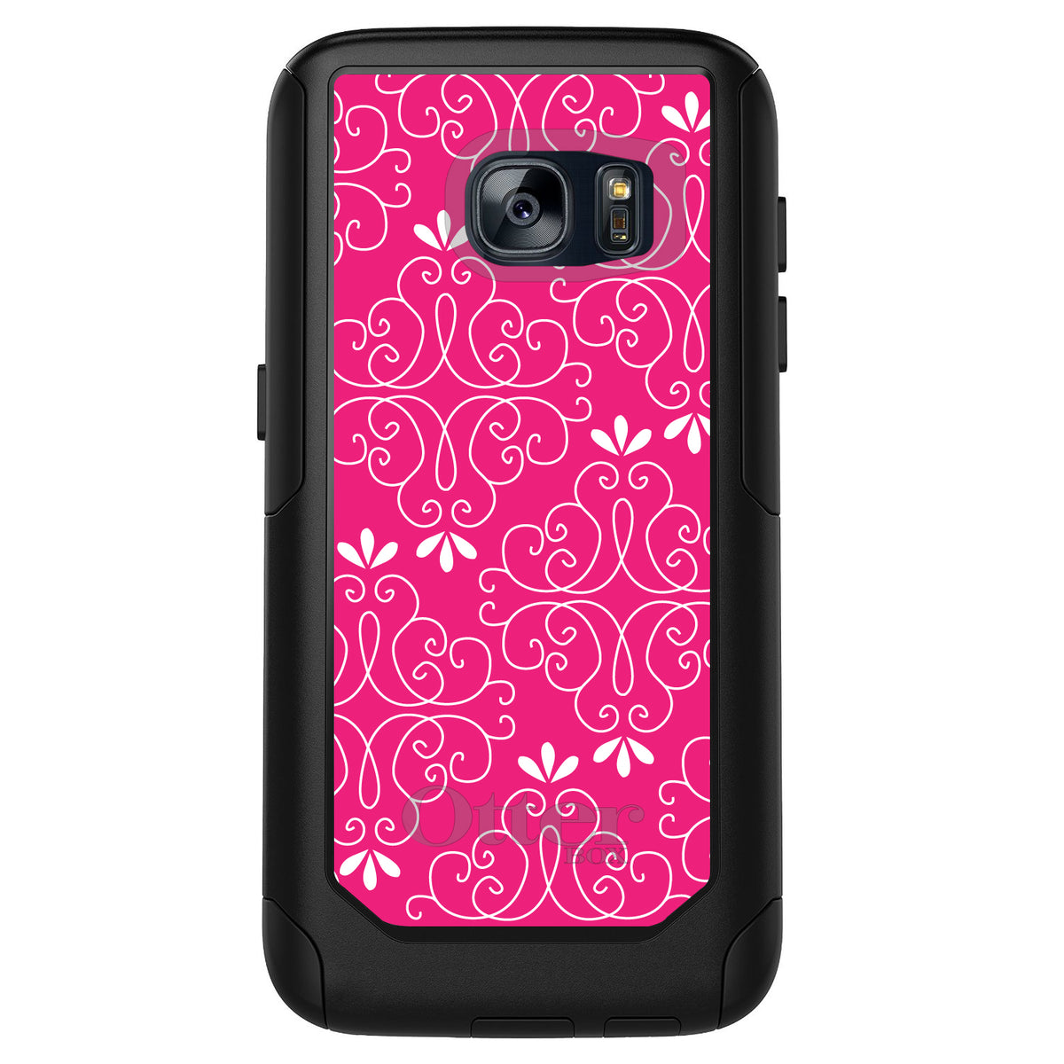 Neon Pink White Floral OtterBox Commuter Case for iPhone & Galaxy, view 11