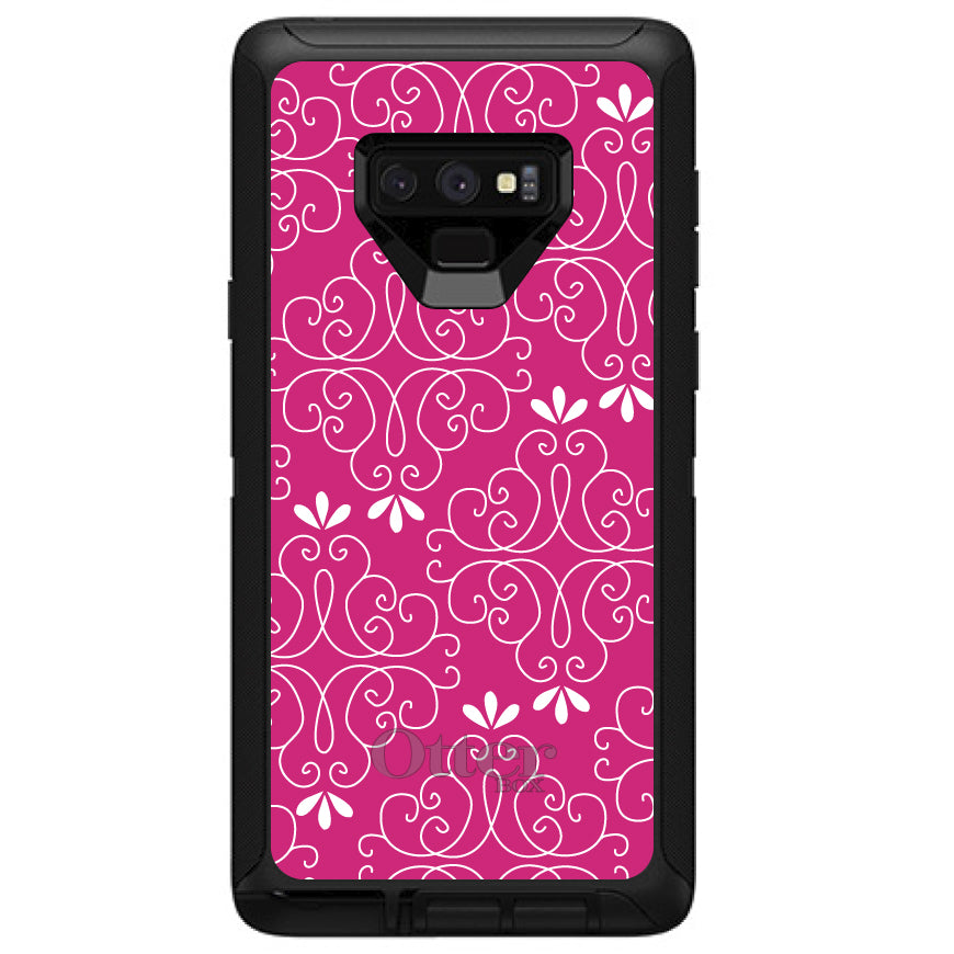 Neon Pink White Floral OtterBox Defender Case for iPhone & Galaxy, view 16