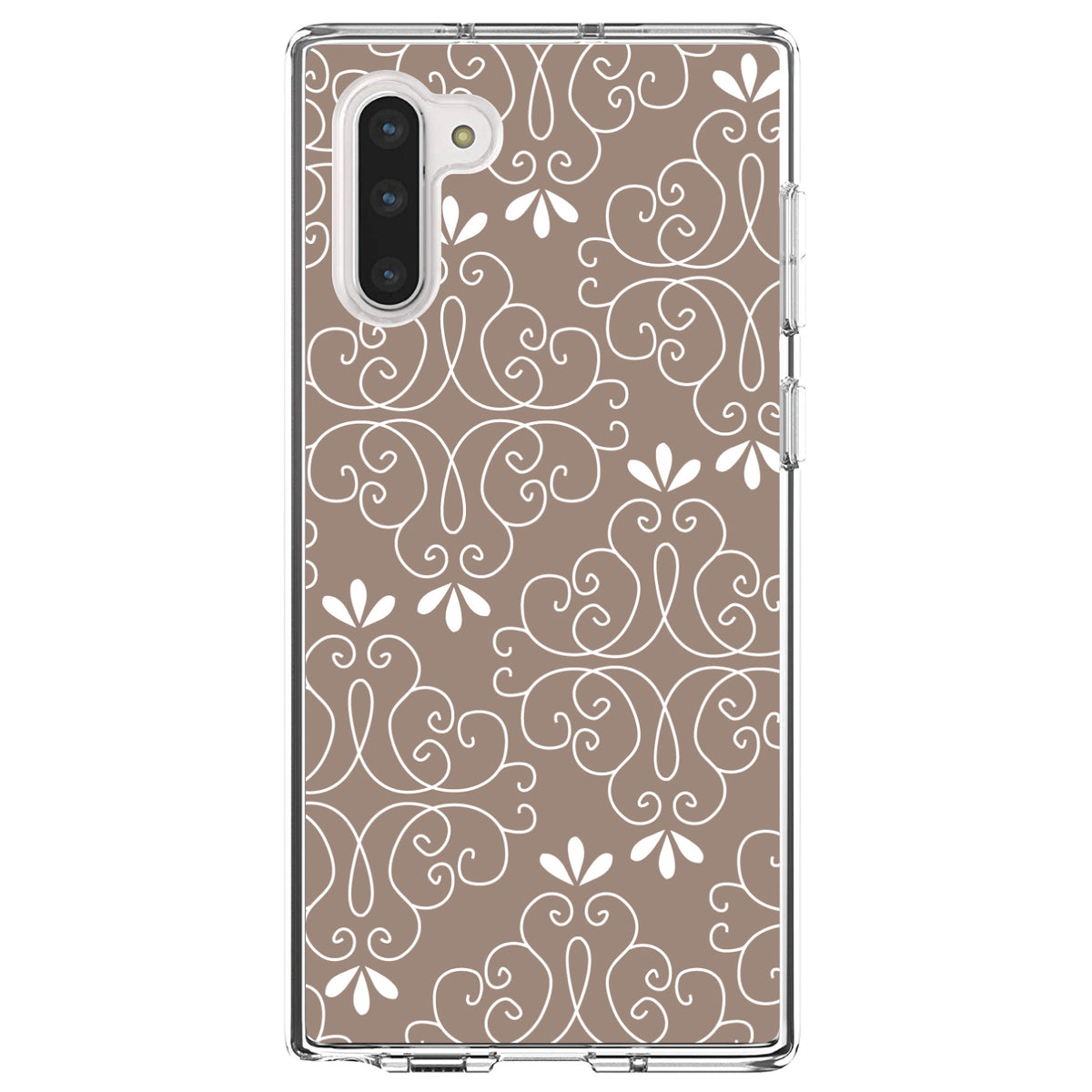 Tan White Floral Clear Shockproof iPhone Case, view 9