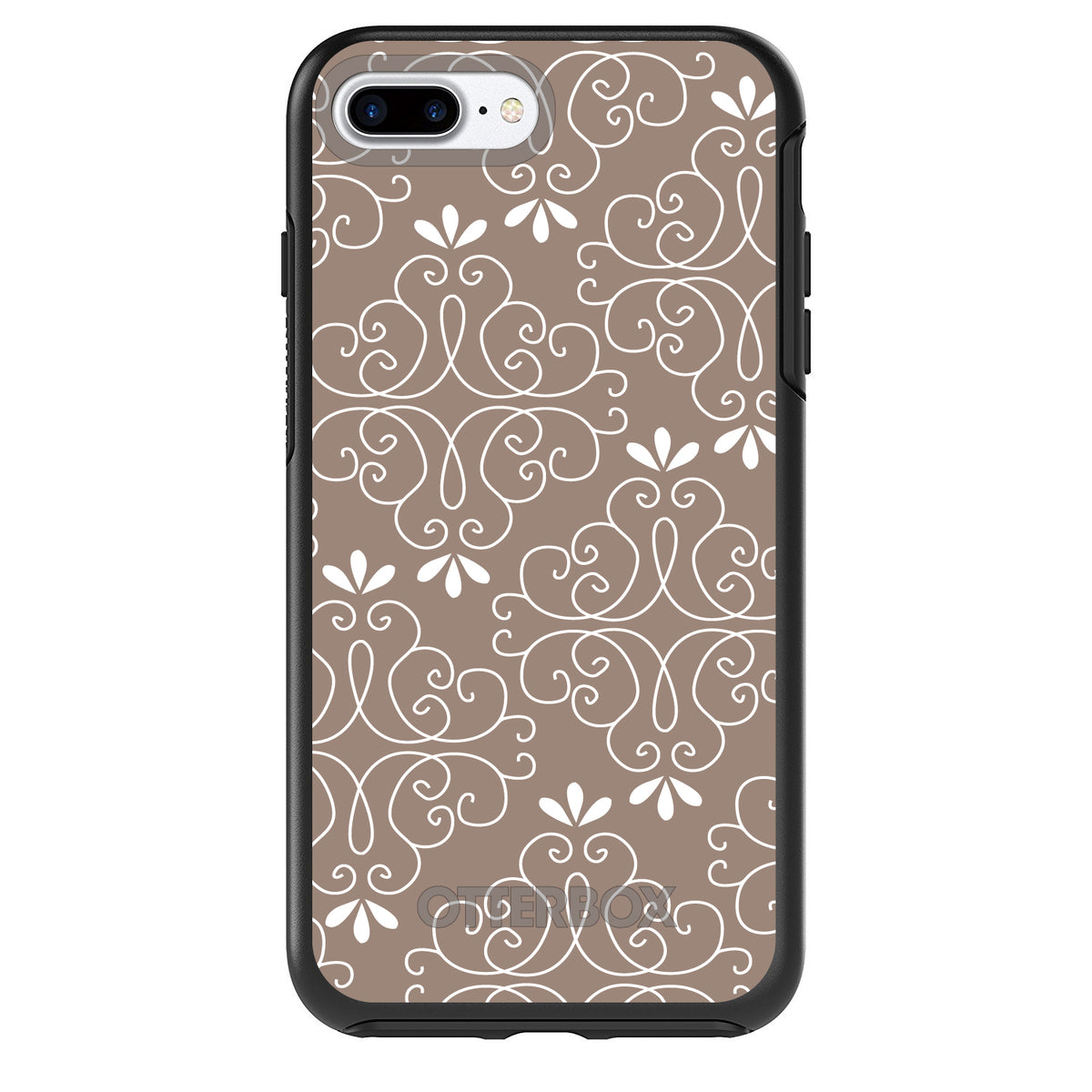 Tan White Floral OtterBox Symmetry Case for iPhone & Galaxy, view 2
