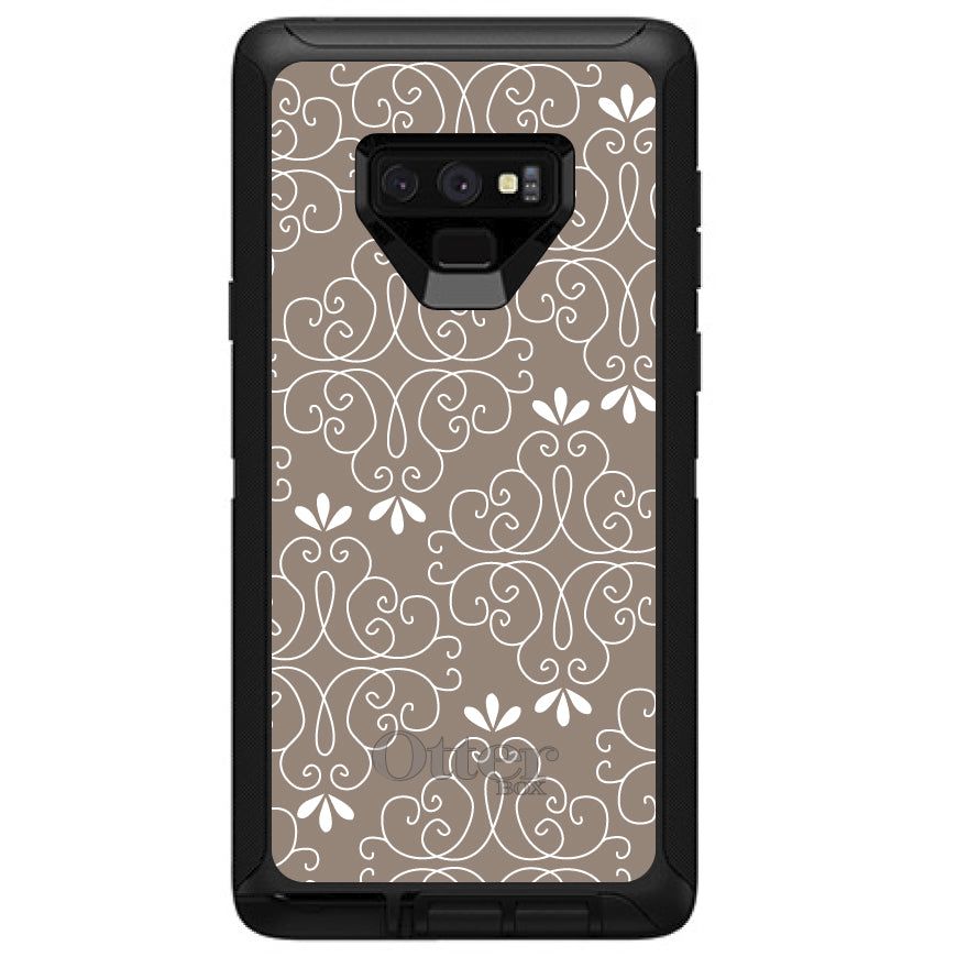Tan White Floral OtterBox Defender Case for iPhone & Galaxy, view 16