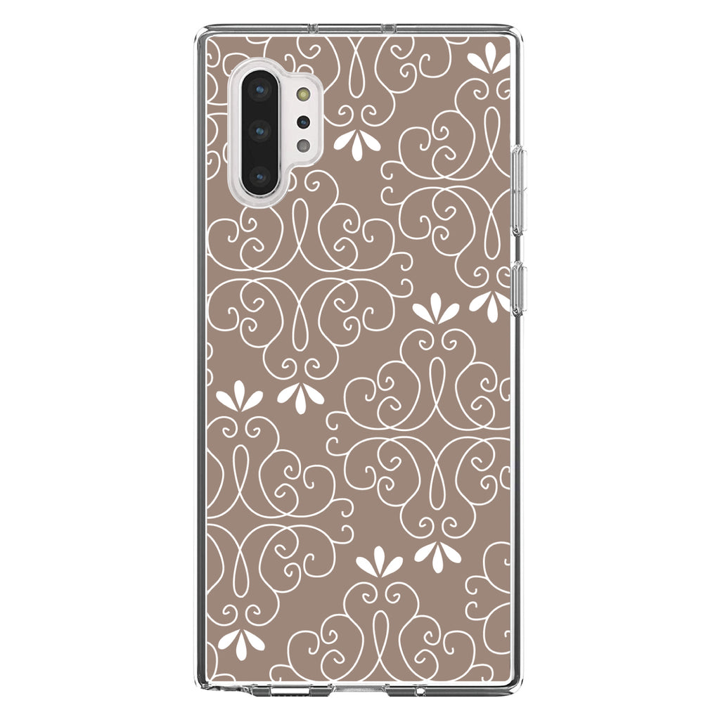 Tan White Floral Clear Shockproof iPhone Case, view 10