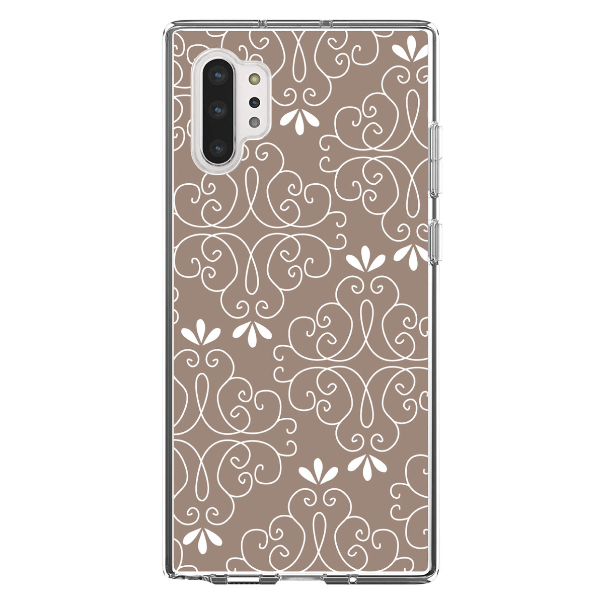 Tan White Floral Clear Shockproof iPhone Case, view 10