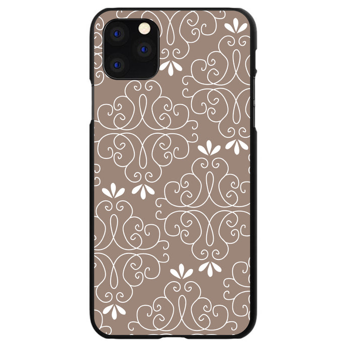 DistinctInk® Hard Plastic Snap-On Case for Apple iPhone or Samsung Galaxy - Tan White Floral