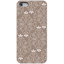 DistinctInk® Hard Plastic Snap-On Case for Apple iPhone or Samsung Galaxy - Tan White Floral