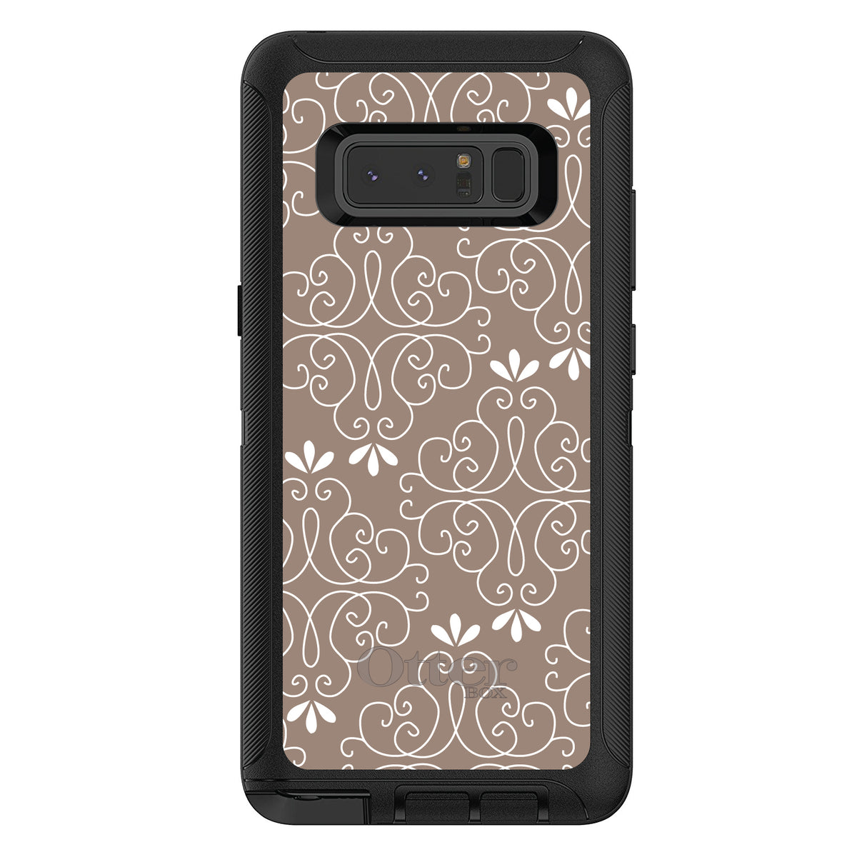 Tan White Floral OtterBox Defender Case for iPhone & Galaxy, view 17