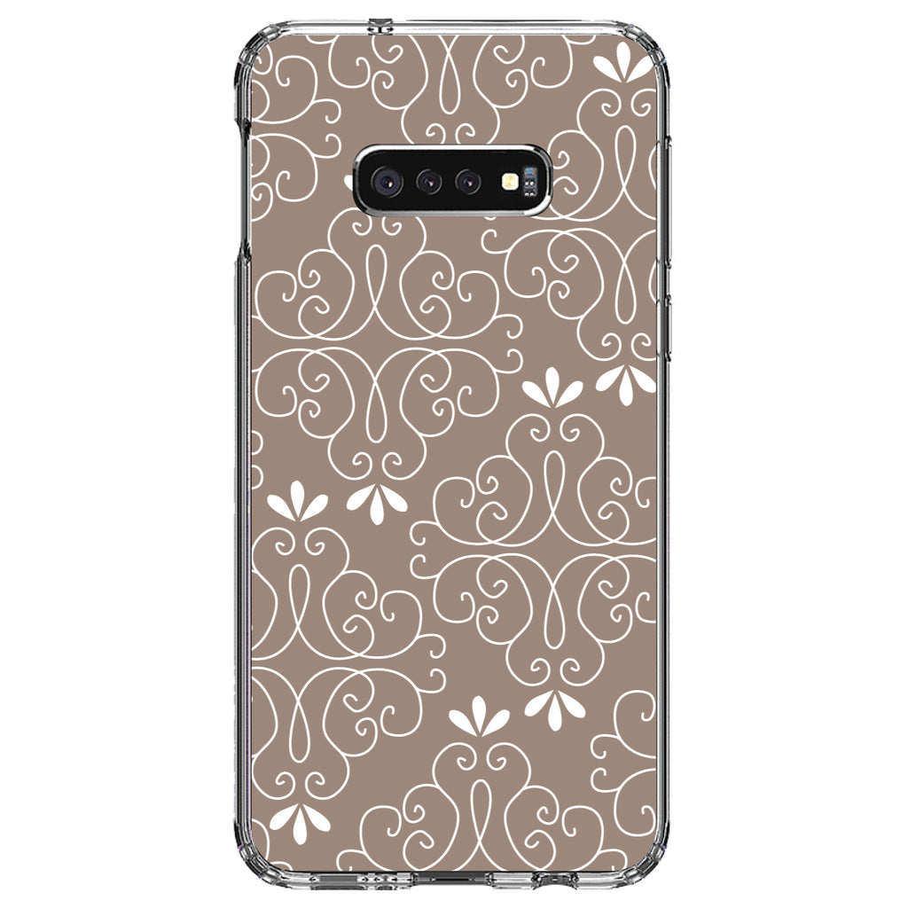 Tan White Floral Clear Shockproof iPhone Case, view 18