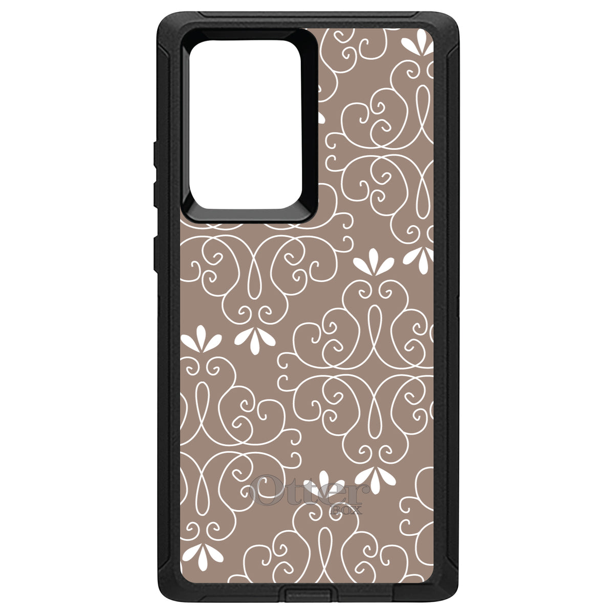 Tan White Floral OtterBox Defender Case for iPhone & Galaxy, view 13