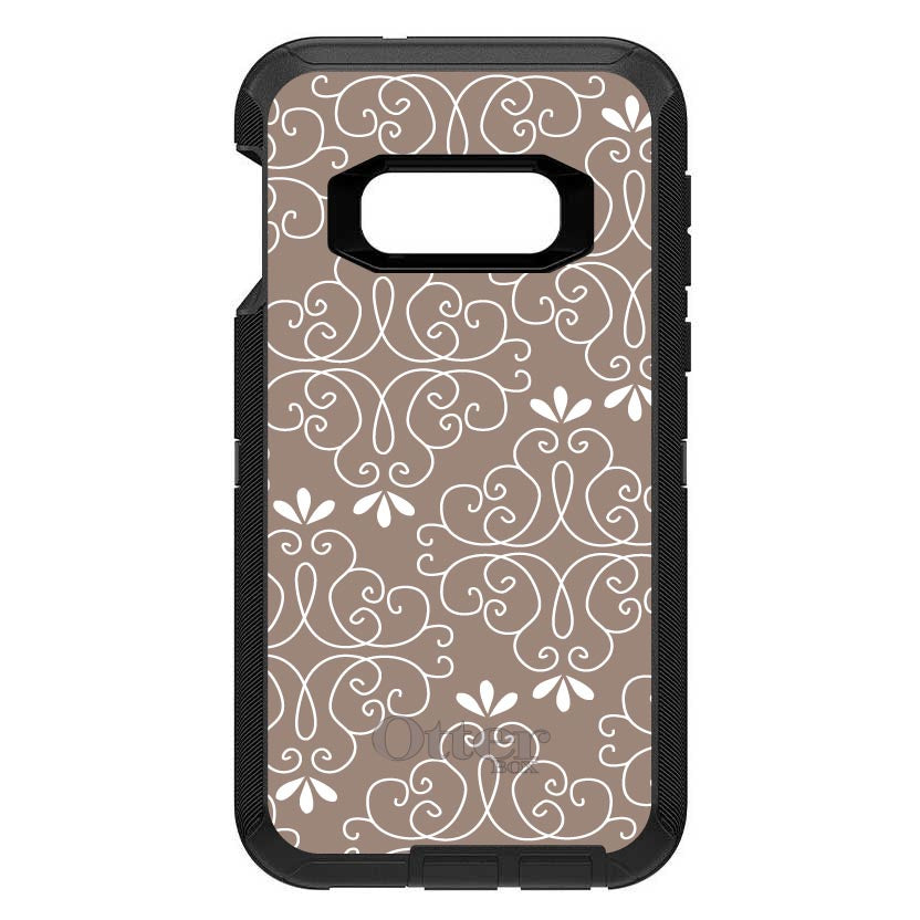 Tan White Floral OtterBox Defender Case for iPhone & Galaxy, view 10