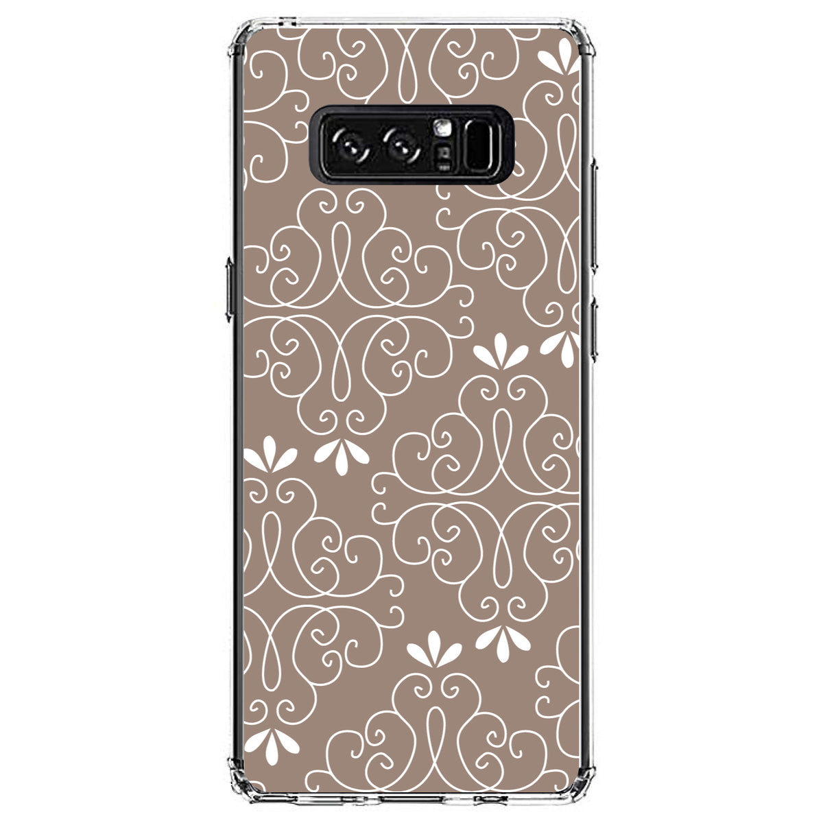 Tan White Floral Clear Shockproof iPhone Case, view 12