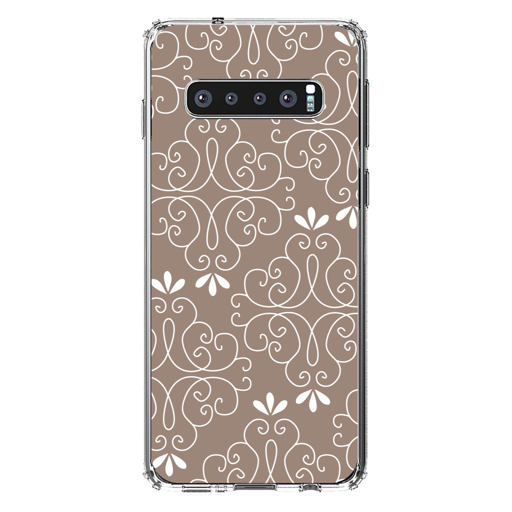 Tan White Floral Clear Shockproof iPhone Case, view 16