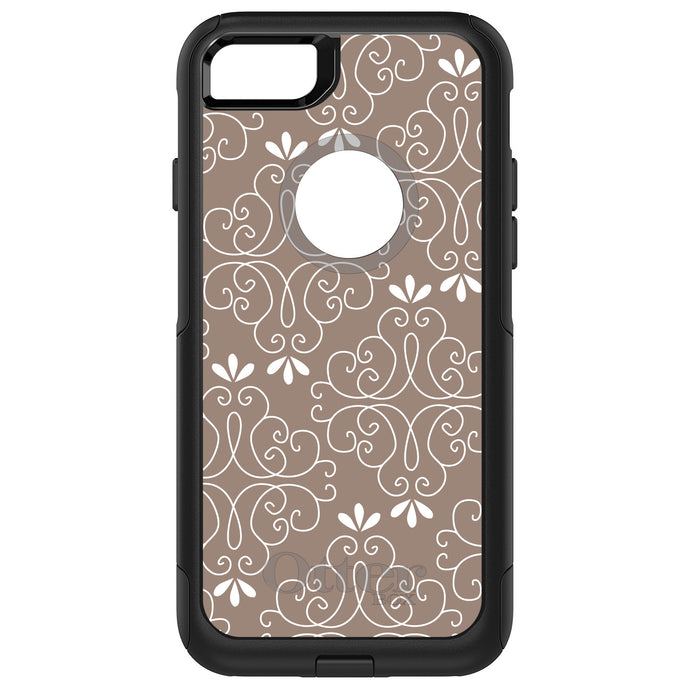 DistinctInk OtterBox Commuter Series Case for Apple iPhone or Samsung Galaxy - Tan White Floral