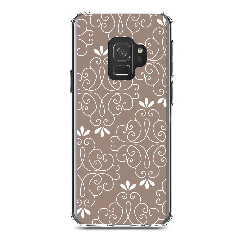 Tan White Floral Clear Shockproof iPhone Case, view 19
