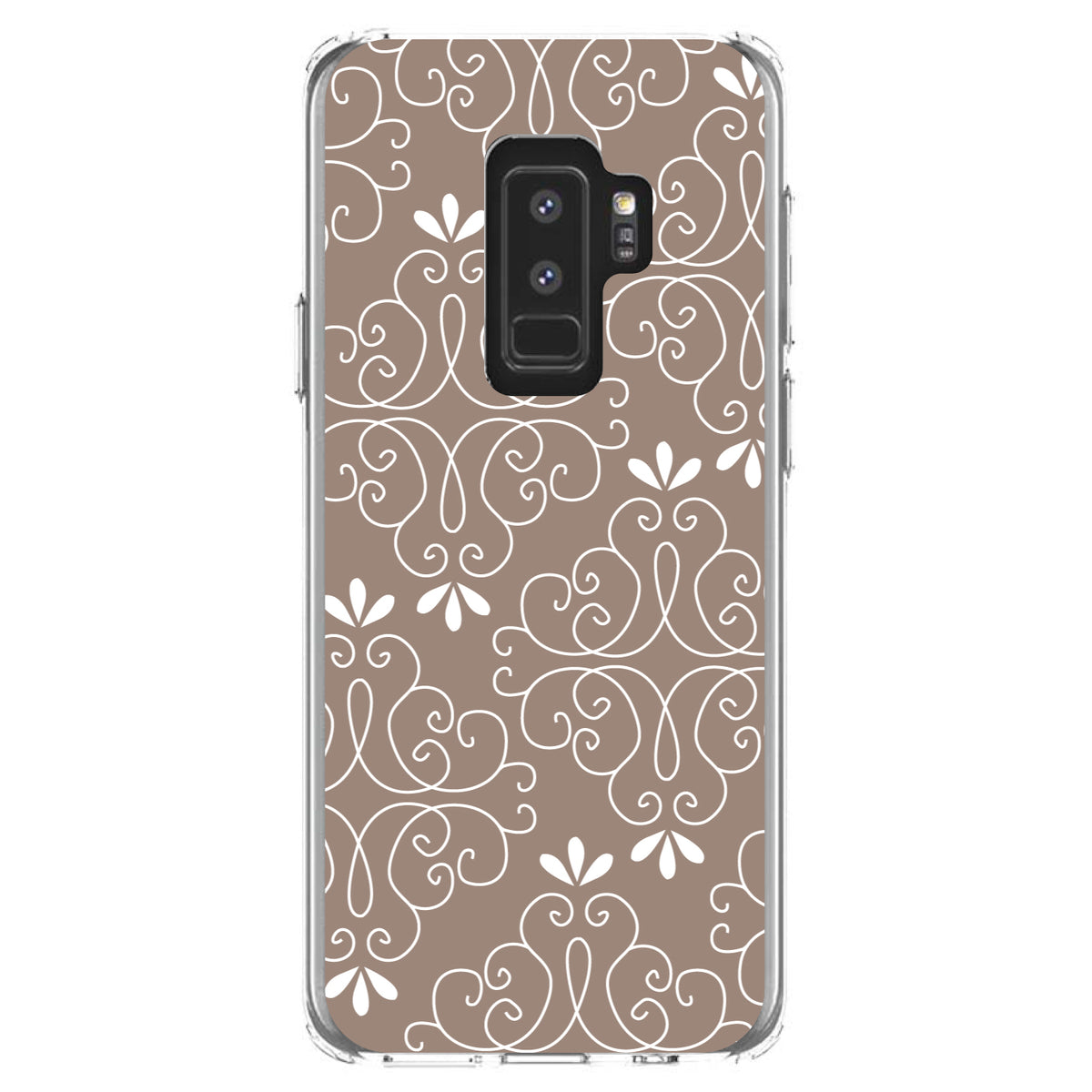 Tan White Floral Clear Shockproof iPhone Case, view 20