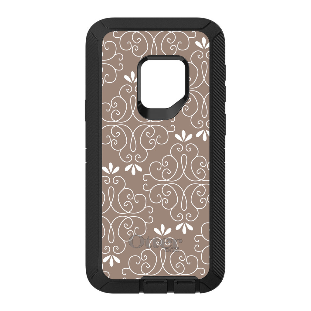 Tan White Floral OtterBox Defender Case for iPhone & Galaxy, view 11