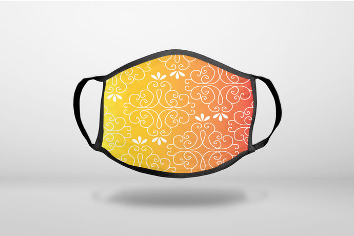 Yellow Orange Red Gradient - 3-Ply Reusable Soft Face Mask Covering, Unisex, Cotton Inner Layer