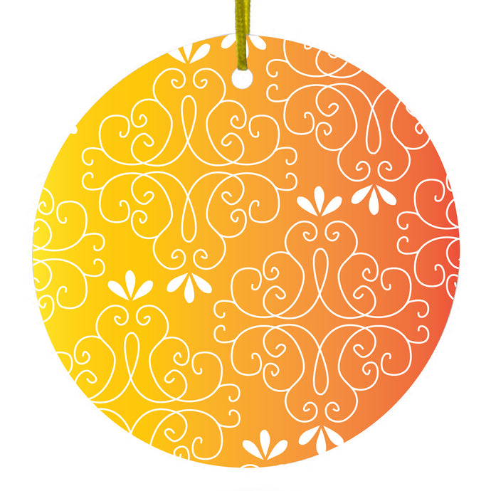 Yellow Orange Red Gradient Ceramic Ornament