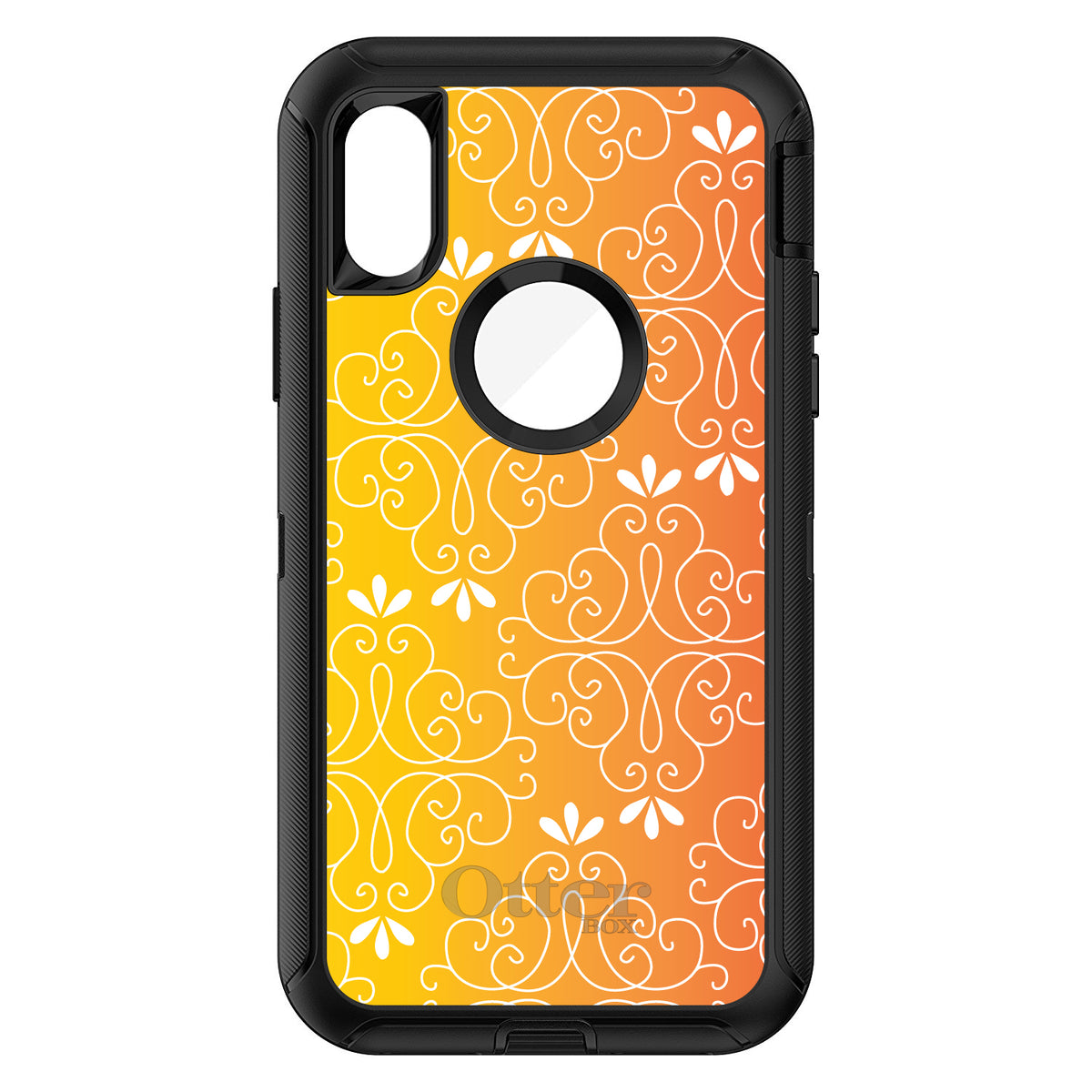 Yellow Orange Red Gradient OtterBox Defender Case for iPhone & Galaxy, view 3