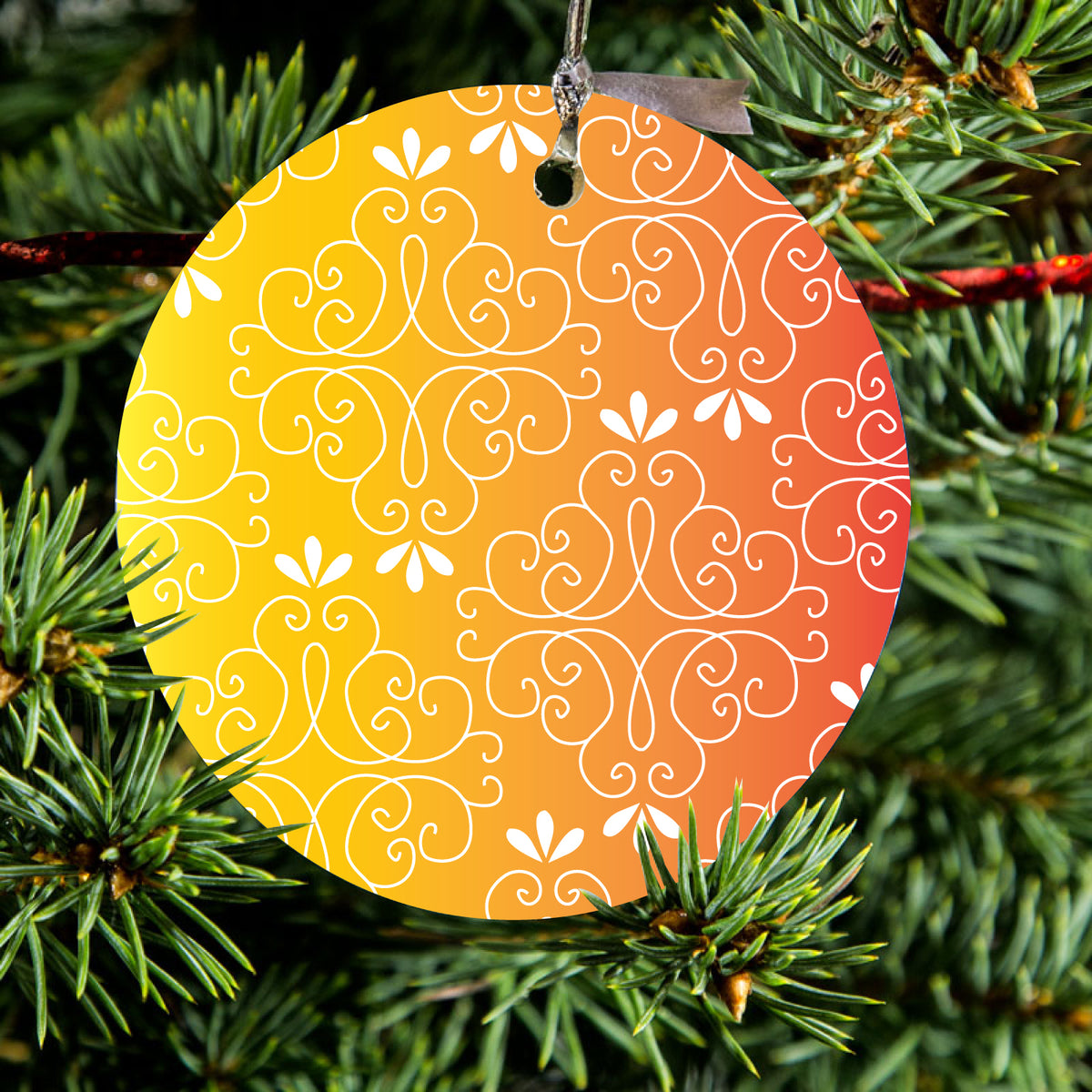 Yellow Orange Red Gradient Ceramic Ornament, view 2