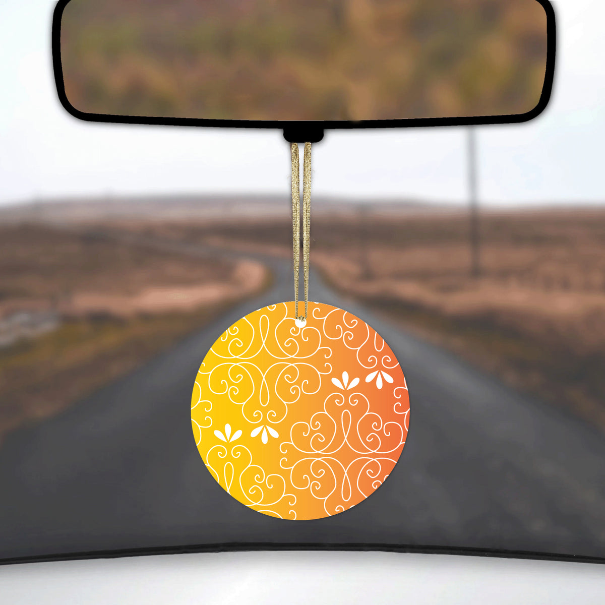 Yellow Orange Red Gradient Ceramic Ornament, view 3
