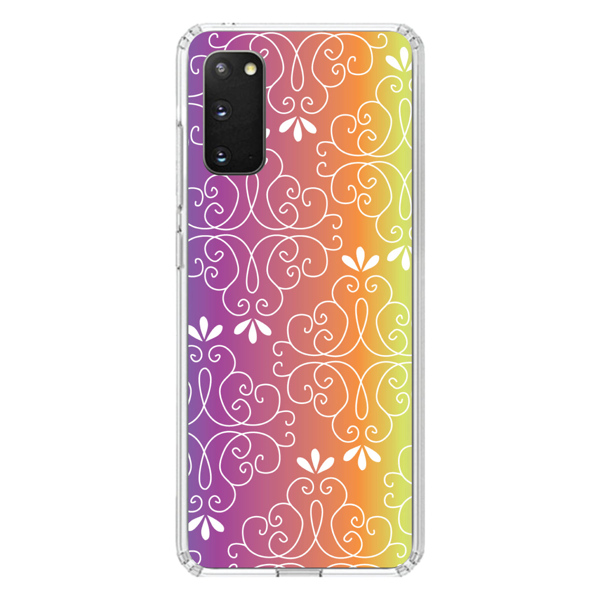 Blue Purple Orange Yellow Pink Gradient Clear Shockproof iPhone Case, view 13