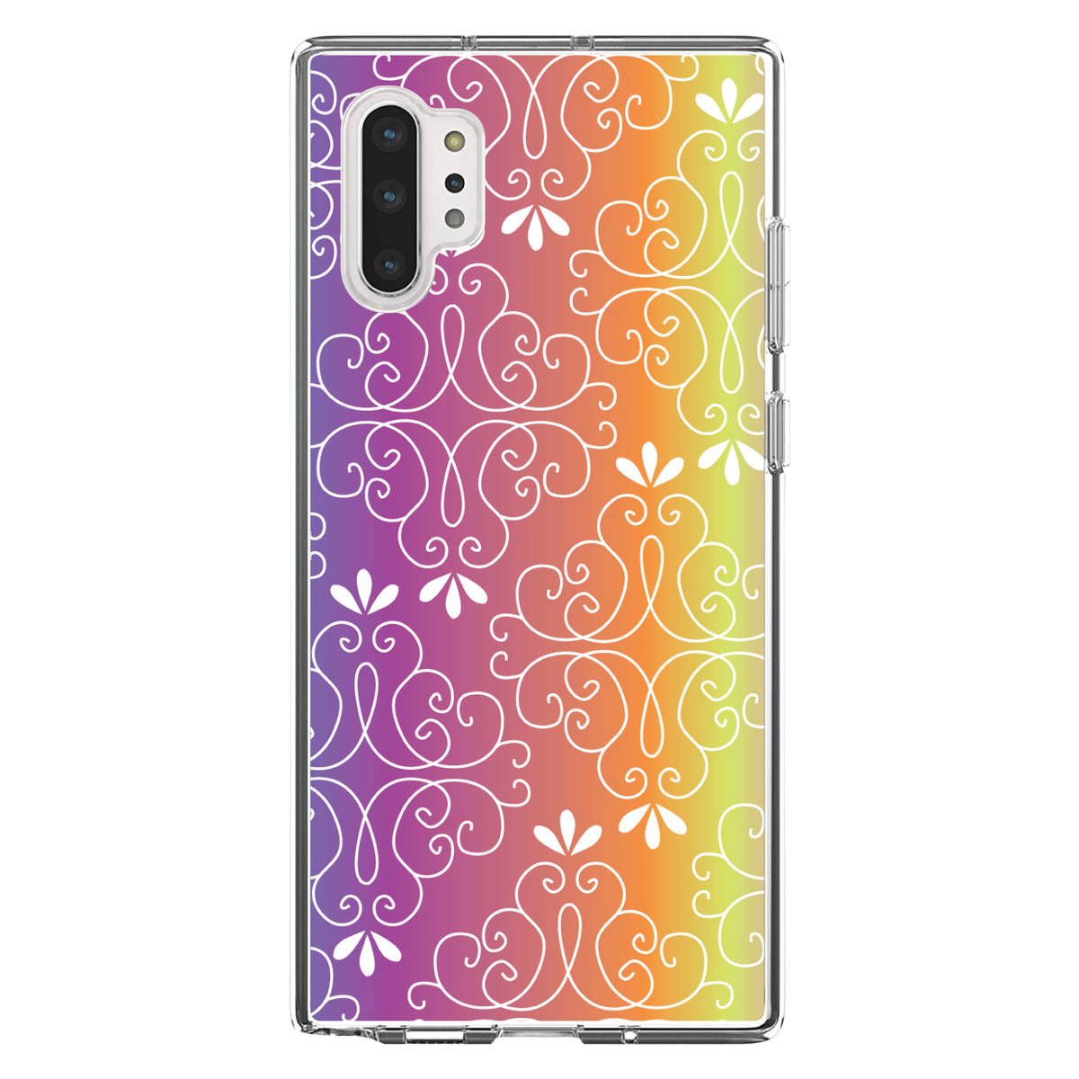 Blue Purple Orange Yellow Pink Gradient Clear Shockproof iPhone Case, view 10