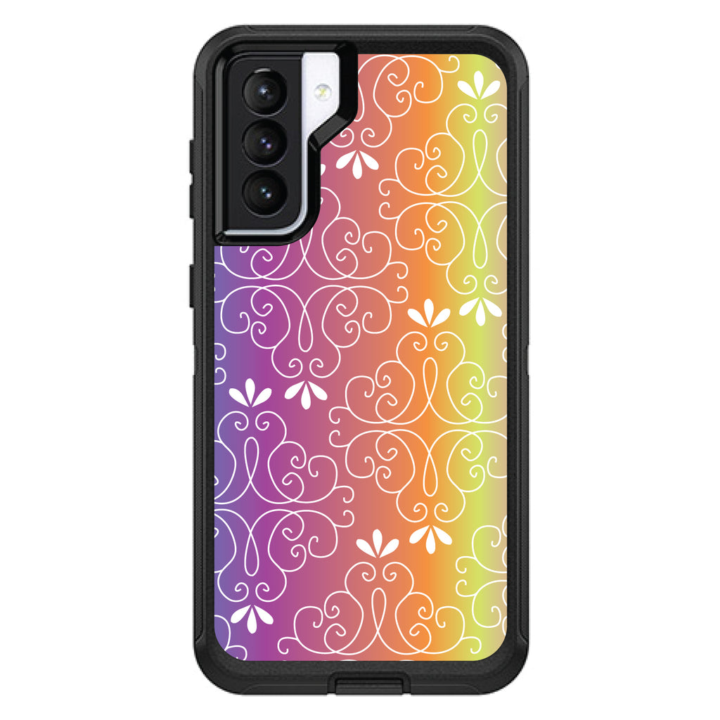 Blue Purple Orange Yellow Pink Gradient OtterBox Defender Case for iPhone & Galaxy, view 6