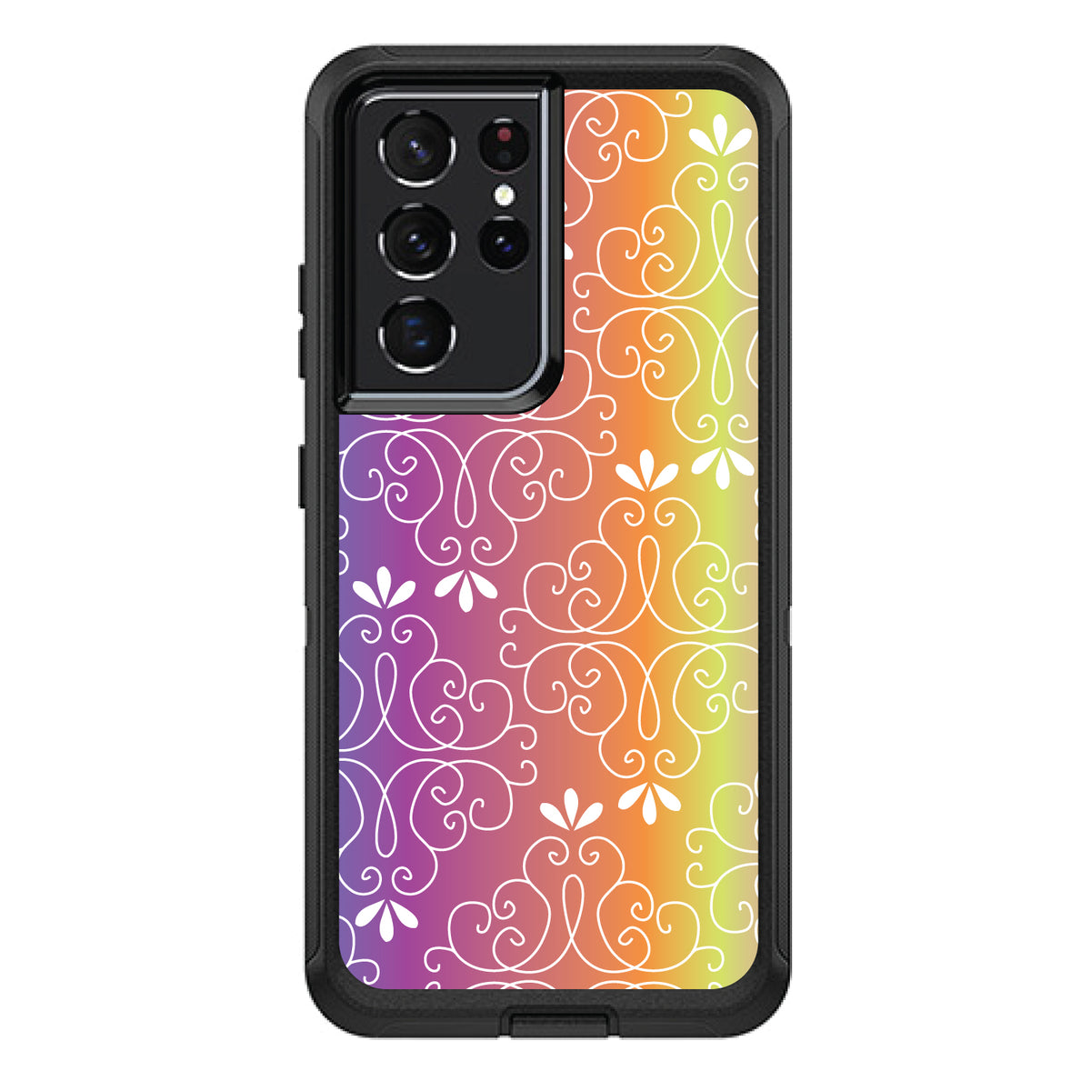 Blue Purple Orange Yellow Pink Gradient OtterBox Defender Case for iPhone & Galaxy, view 7