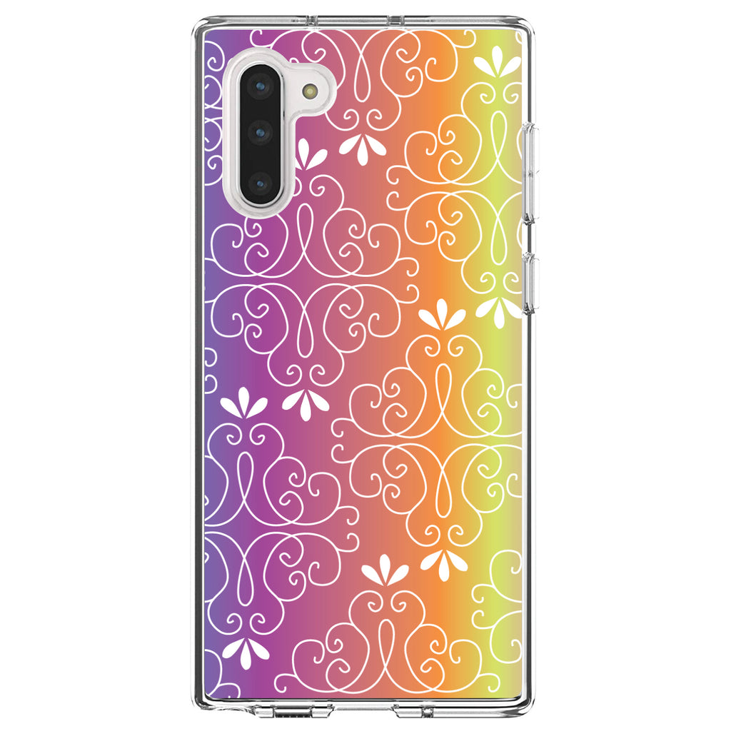 Blue Purple Orange Yellow Pink Gradient Clear Shockproof iPhone Case, view 9