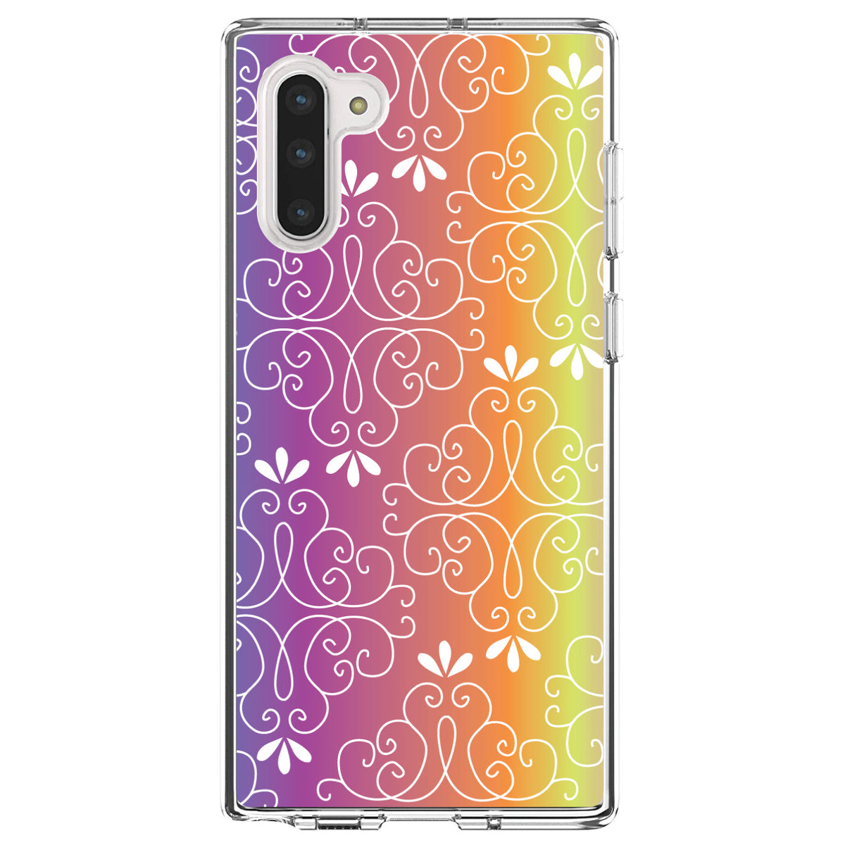 Blue Purple Orange Yellow Pink Gradient Clear Shockproof iPhone Case, view 9