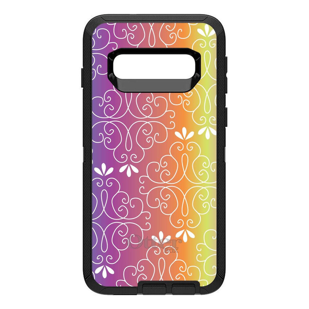 Blue Purple Orange Yellow Pink Gradient OtterBox Defender Case for iPhone & Galaxy, view 9