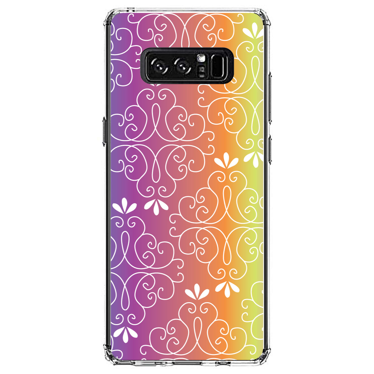 Blue Purple Orange Yellow Pink Gradient Clear Shockproof iPhone Case, view 12