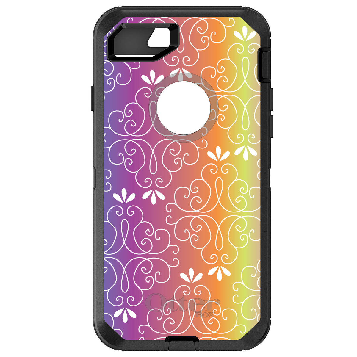 Blue Purple Orange Yellow Pink Gradient OtterBox Defender Case for iPhone & Galaxy
