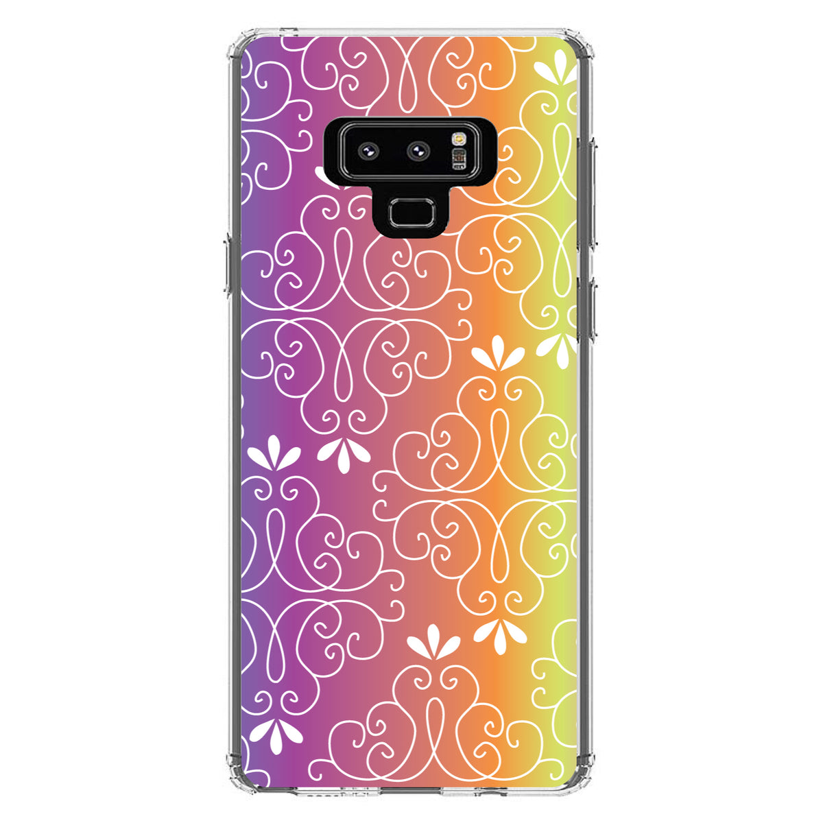 Blue Purple Orange Yellow Pink Gradient Clear Shockproof iPhone Case, view 11