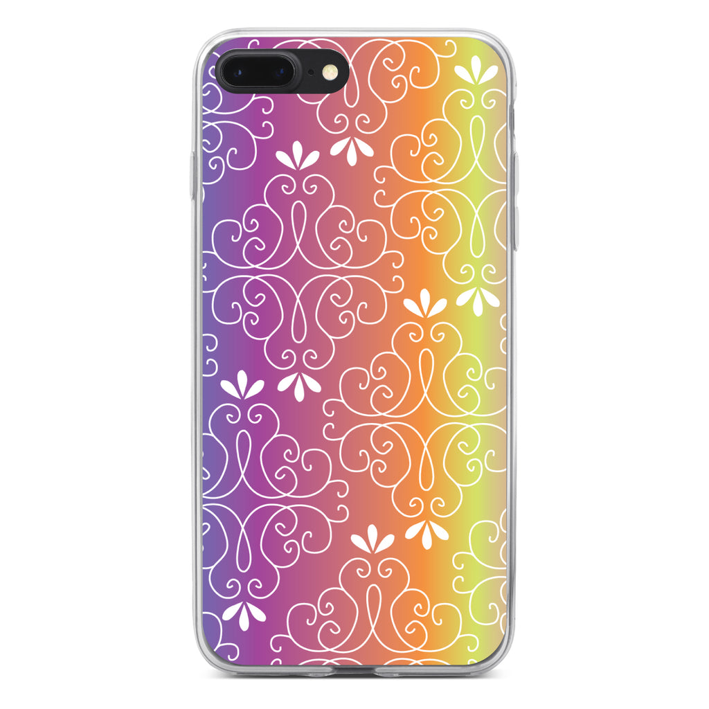Blue Purple Orange Yellow Pink Gradient Clear Shockproof iPhone Case, view 6