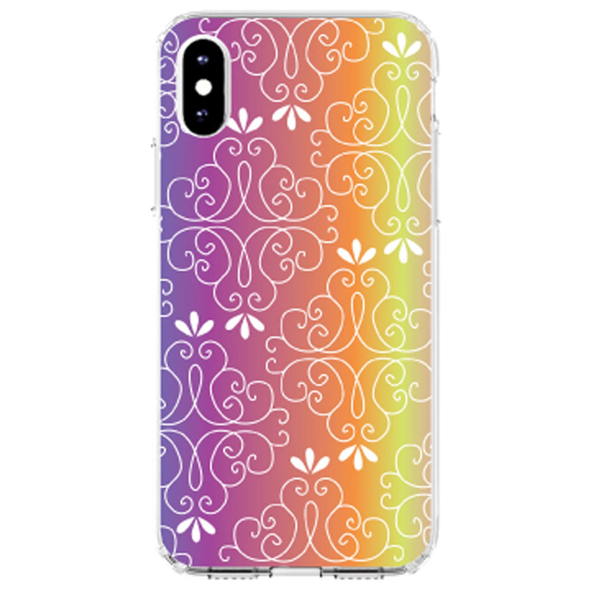 Blue Purple Orange Yellow Pink Gradient Clear Shockproof iPhone Case, view 2