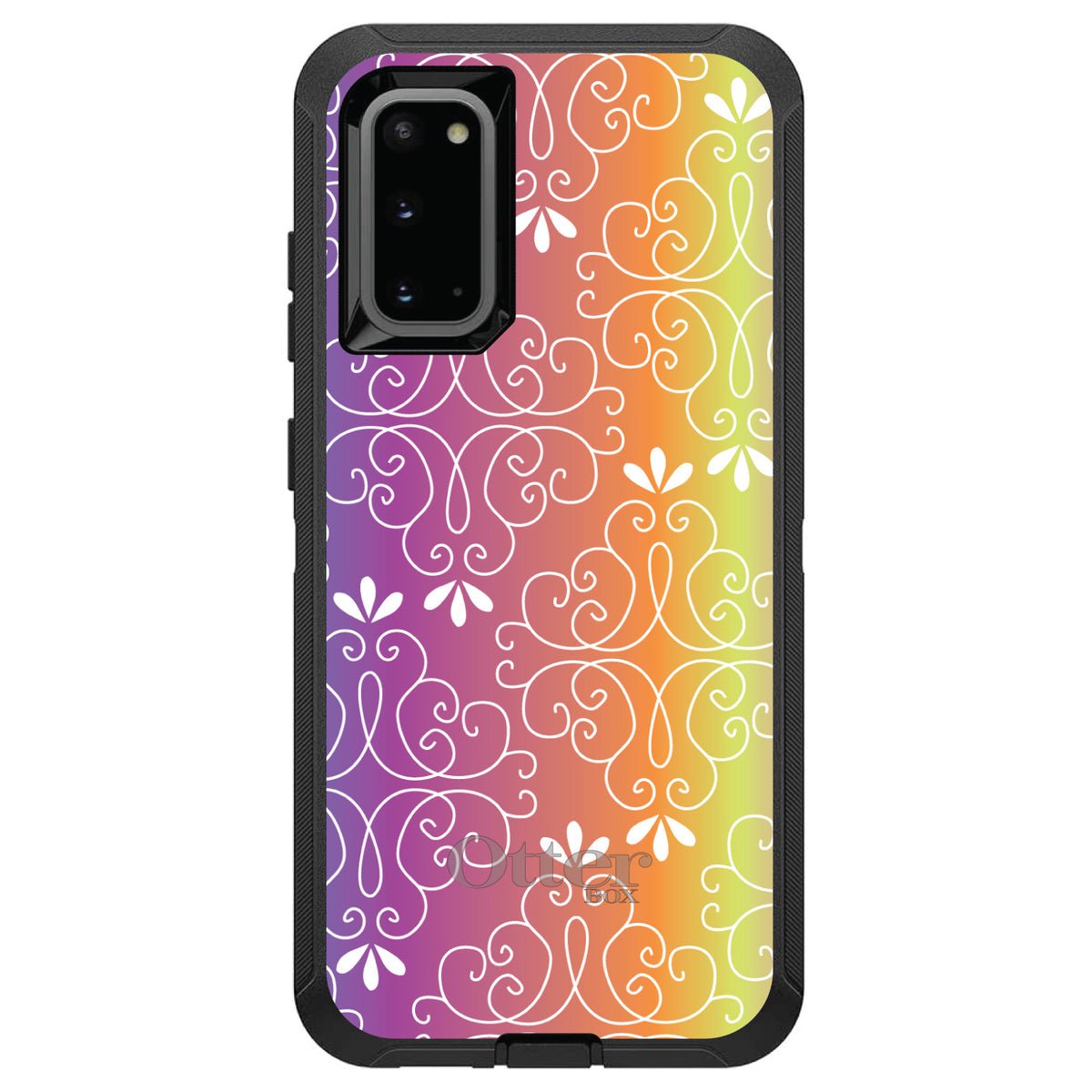 Blue Purple Orange Yellow Pink Gradient OtterBox Defender Case for iPhone & Galaxy, view 8