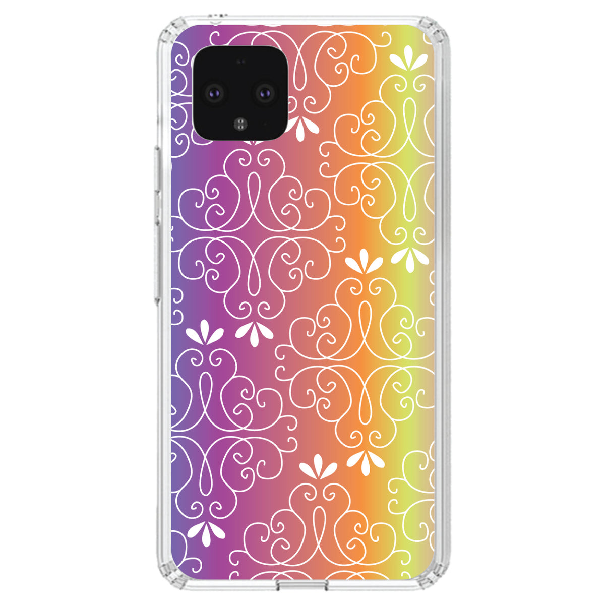 Blue Purple Orange Yellow Pink Gradient Clear Shockproof iPhone Case, view 24