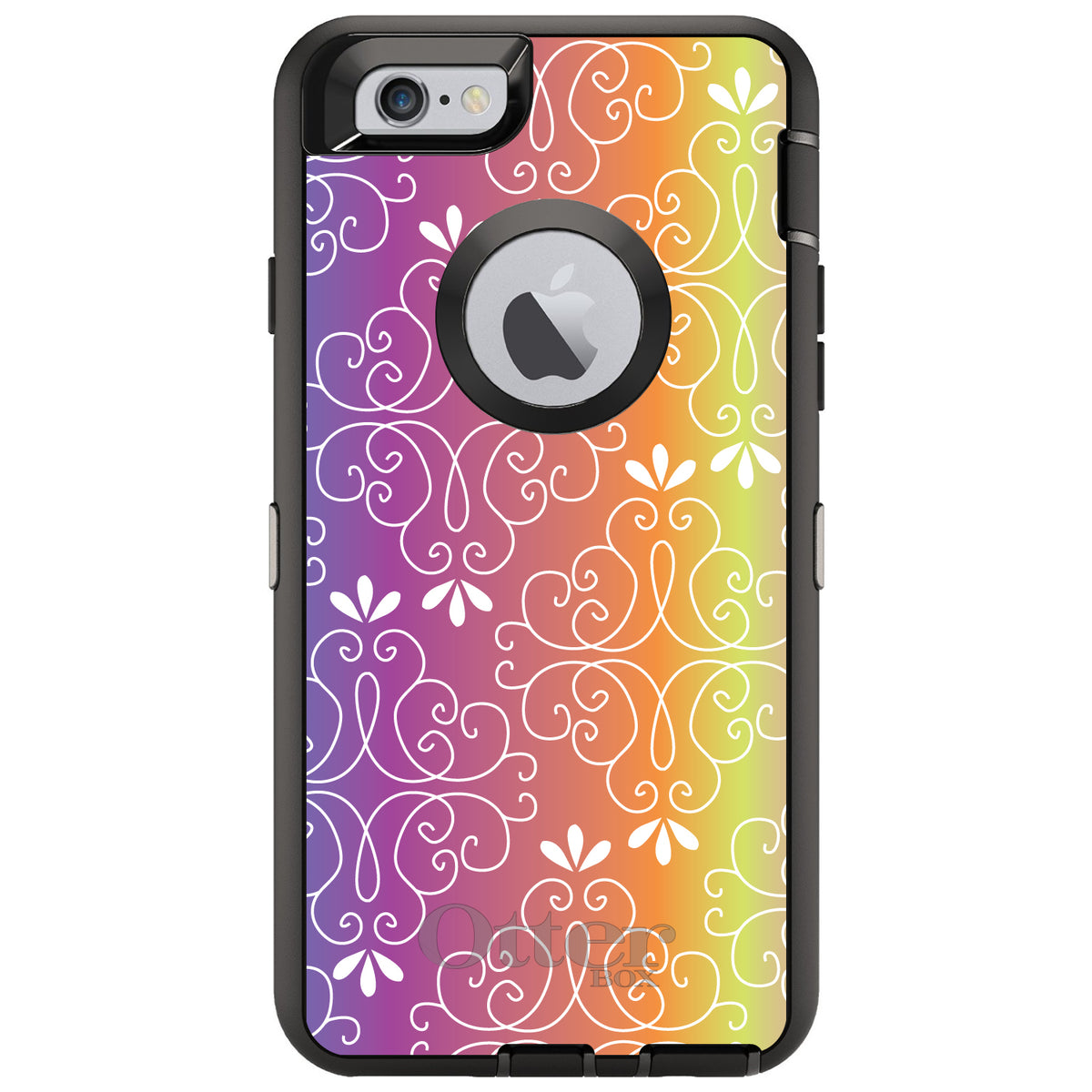 Blue Purple Orange Yellow Pink Gradient OtterBox Defender Case for iPhone & Galaxy, view 4