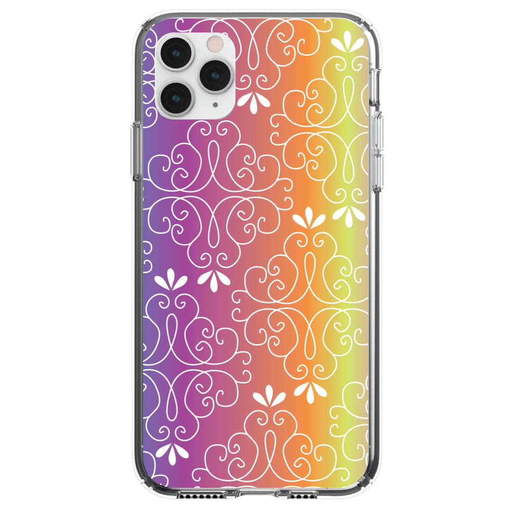 Blue Purple Orange Yellow Pink Gradient Clear Shockproof iPhone Case