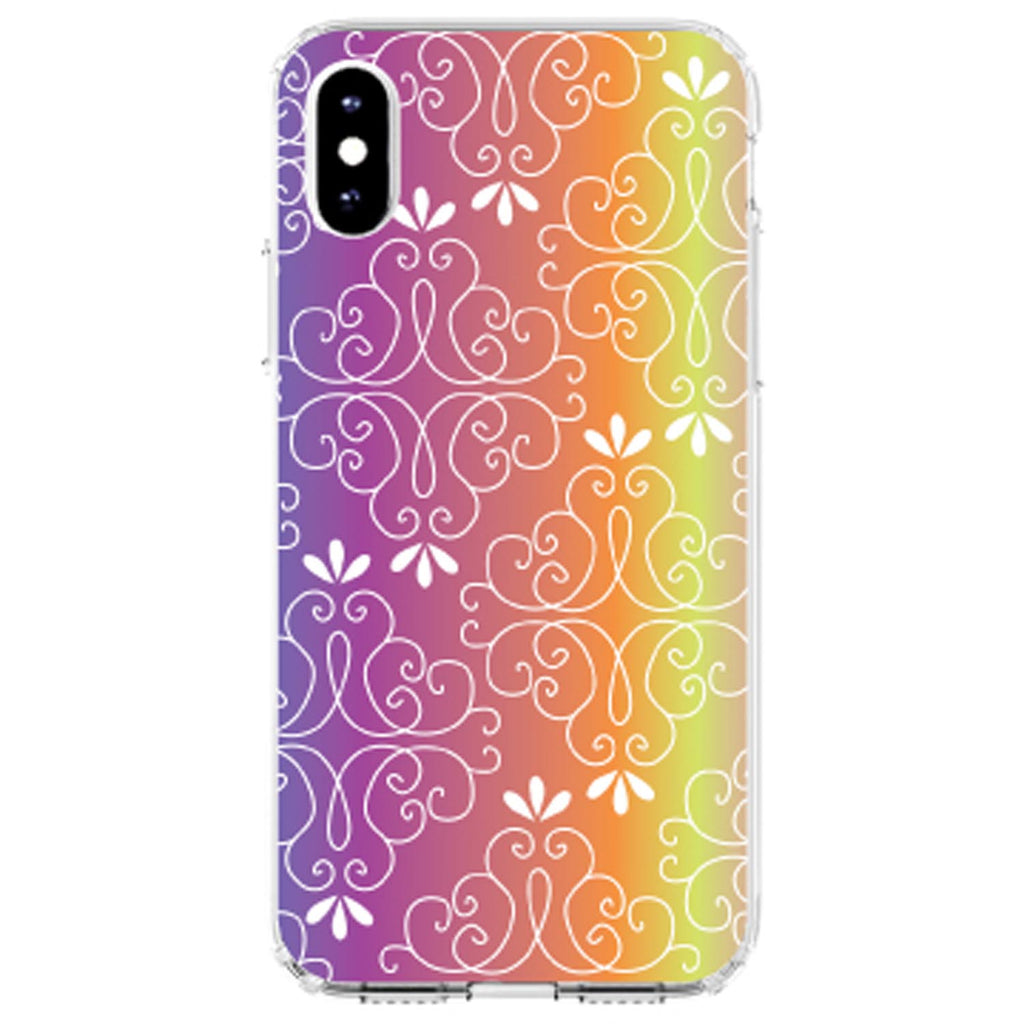 Blue Purple Orange Yellow Pink Gradient Clear Shockproof iPhone Case, view 4