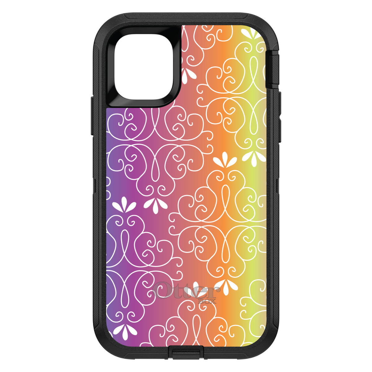 Blue Purple Orange Yellow Pink Gradient OtterBox Defender Case for iPhone & Galaxy, view 2
