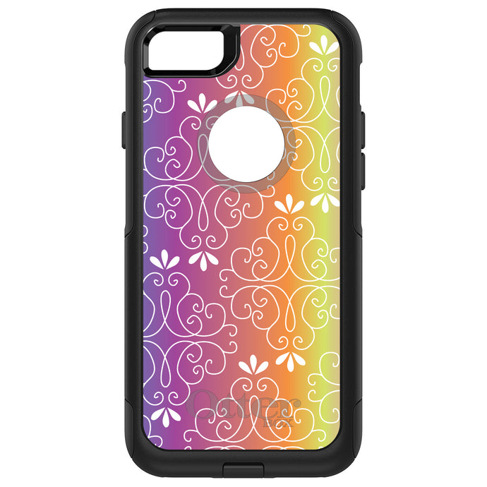 DistinctInk OtterBox Commuter Series Case for Apple iPhone or Samsung Galaxy - Blue Purple Orange Yellow Pink Gradient