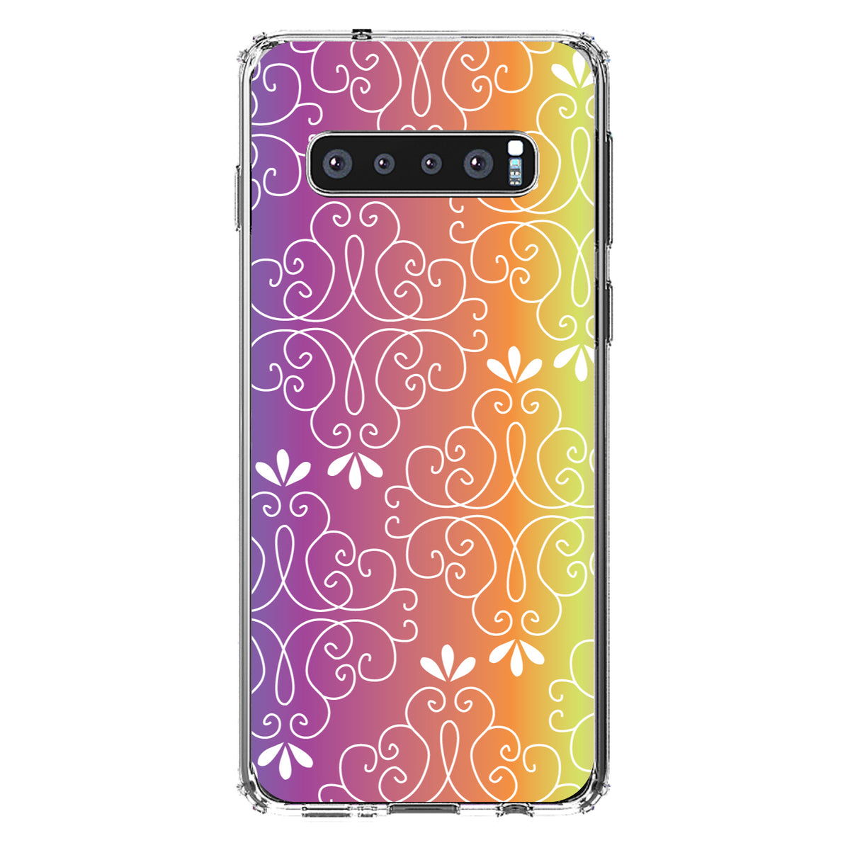 Blue Purple Orange Yellow Pink Gradient Clear Shockproof iPhone Case, view 16