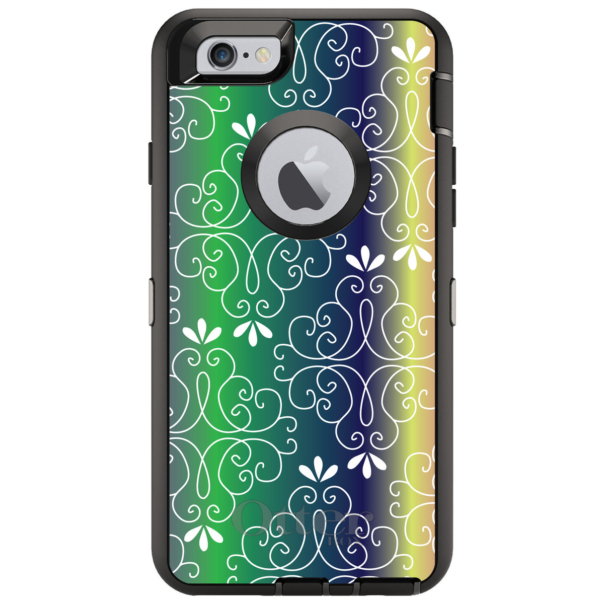 Purple Green Blue Yellow Pink Gradient OtterBox Defender Case for iPhone & Galaxy, view 4