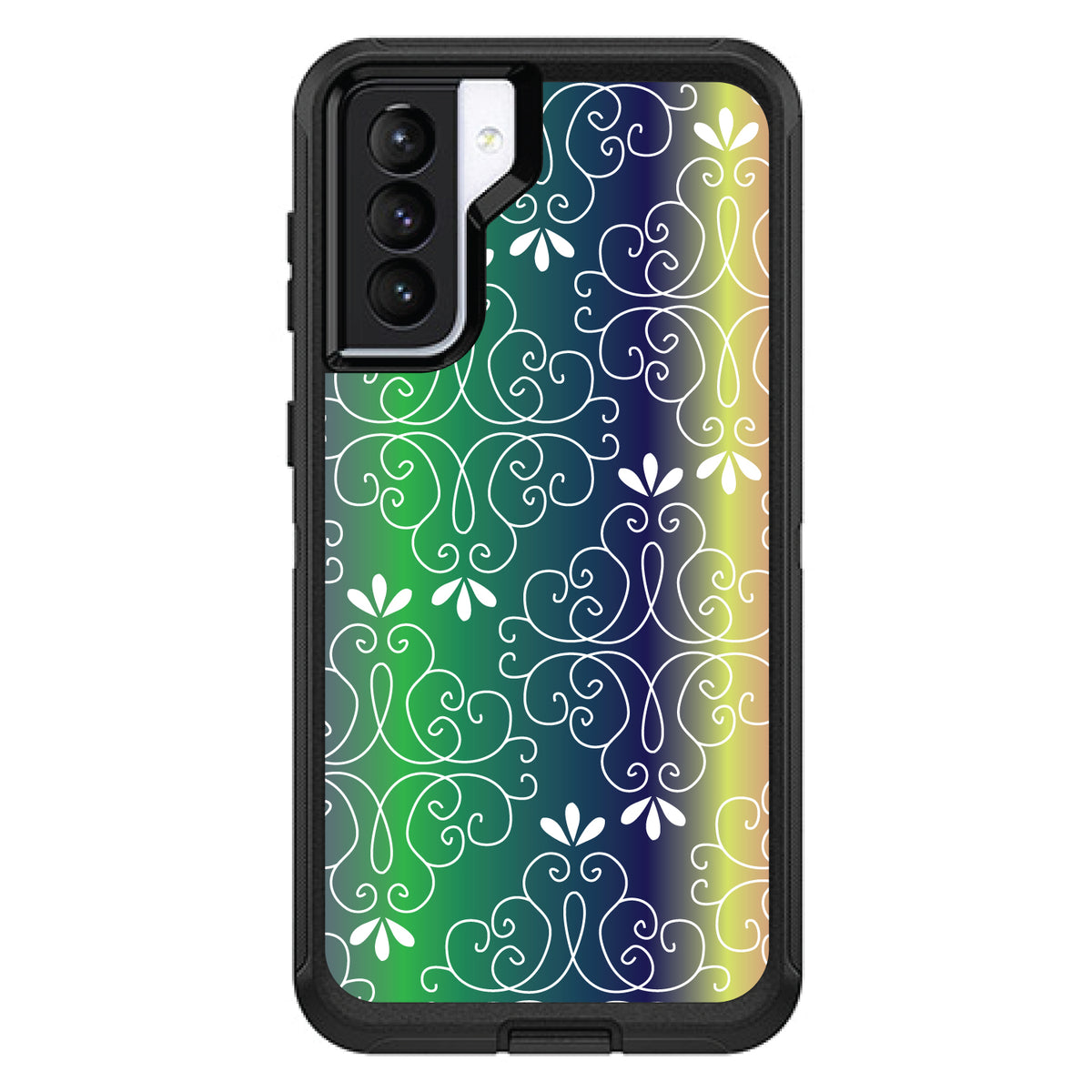 Purple Green Blue Yellow Pink Gradient OtterBox Defender Case for iPhone & Galaxy, view 5