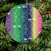 Purple Green Blue Yellow Pink Gradient Ceramic Ornament